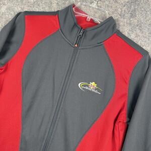 FCA Fellowship of Christian Athletes Full Zip Jacket Women Gray Red Medium 030